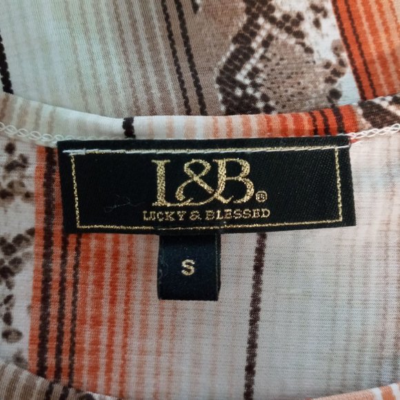 Lucky & Blessed Womens Size Small Short Sleeved Shirt Southwest  Print Orange - Picture 7 of 7